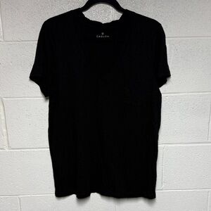 Caslon Women's Black V-Neck Short Sleeve Tee